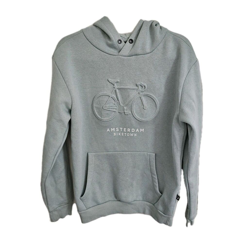 Fox‎ Originals Sweater Mens Small Green Amsterdam Biketown Hoodie Graphic Unisex